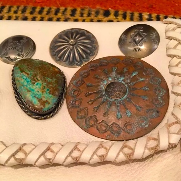 RALPH LAUREN Collection Western Line Clutch Bag Copper Silver Turquoise RARE! - Picture 8 of 8